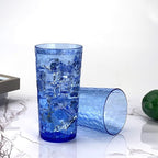Yalin 24-Ounce Plastic Tumbler Acrylic Drinking Glasses, Reusable Plastic Cups, Stackable, BPA-Free, Shatter Proof, Dishwasher Safe, Set of 8 (Blue)