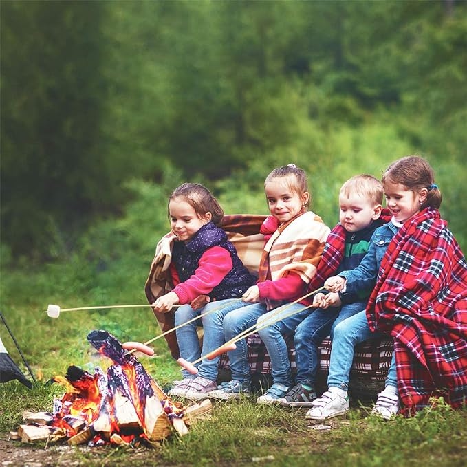 240 PCS Smores Sticks 36" Long 5mm Thick, Marshmallow Roasting Smore Sticks Bamboo, Disposable Marshmellow Sticks Camping Heavy Duty SMores Skewers for Outdoor Fire Pits Campfires Hot Dog Sausage