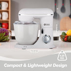 Kitchen in the box Stand Mixer, 5QT+4.5QT Two bowls Electric Food Mixer, 10 Speeds 3-IN-1 Kitchen Mixer for Daily Use with Egg Whisk,Dough Hook,Flat Beater (Frost White, 5QT)