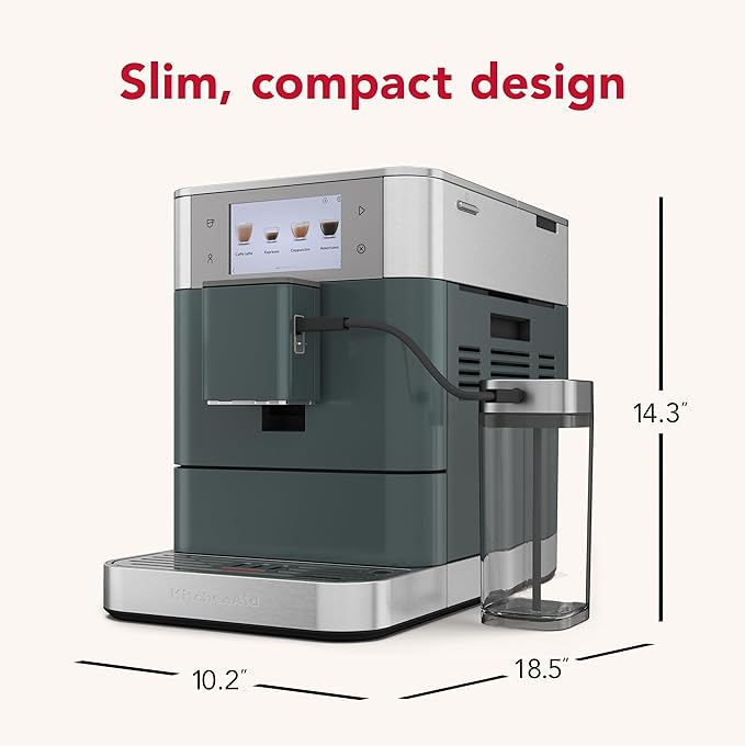 KitchenAid Fully Automatic Espresso Machine KF8 with Milk Attachment & Plant Based Milk Options, KES8558JP, Juniper