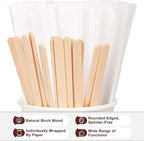 Coffee Stirrers 1000pcs Individually Wrapped Coffee Stirrers Wood - 5.5 Inch Disposable Wooden Stir Sticks for Coffee, Cocktail and Hot Drinks