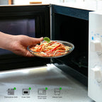 NUTRIUPS 6 Pack 7in Small Glass Plates - with Lipped Edge - Clear Glass Plate, Tempered Glass Plates Set of 6, Clear Dessert Plate, Dishwasher & Microwave Safe