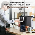 Mecity Coffee Maker 3 in 1 Single Serve Coffee Machine, Compatible with K cup Capsules, Instant Coffee Pot, Tea maker, 6,8,10 Oz Cup, Removable 50 Oz Water Reservoir, 120V 1150W, Dark Grey