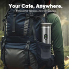 Portable 3-in-1 Espresso Coffee Maker, Self-Heating & Rechargeable with Smart Display — Works with Ground Coffee, Small & Large Capsules; Travel & Camping Mini Machine, 20-Bar Extraction, 60 ml Cup