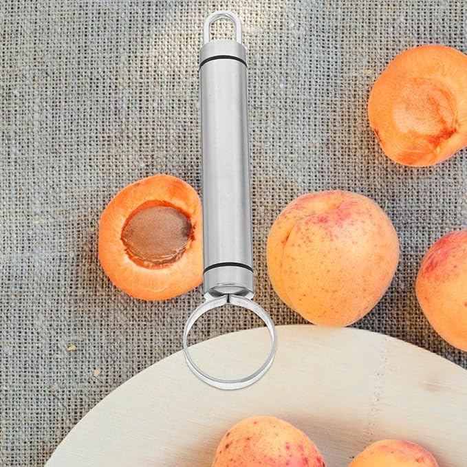 BESTonZON 2 PCS Multipurpose Corer Pitter, Stainless Steel Peach Pitter Fruit Core Remover, Pit Fruit Corer Removing Tool, Kitchen Gadget and Vegetable for Apple Pear Peach