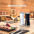 Farmhouse Salt and Pepper Shakers by Aelga - Salt Shaker with Adjustable Pour Holes for Himalayan, Kosher, Black and White