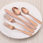 Matte Rose Gold Silverware Set, 20-Piece Stainless Steel Flatware set, Tableware Cutlery Set Service for 4, Utensils for Kitchens, Dishwasher Safe