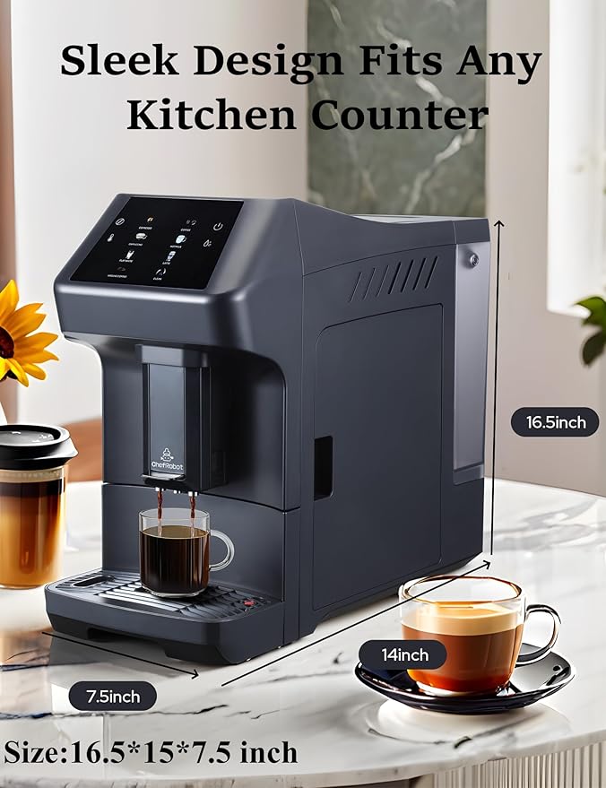 Fully Automatic Coffee Maker with Built-in 3-Level Grinder Expresso/ Cappuccino/Latte/Americano Coffee Machines with Self-Cleaning Function 12 Cup Coffee Machine for Home/Office (Coffee Maker-Black)
