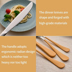 20-Piece Orange Silverware Set 18/0 Stainless Steel Silverware Set Orange Handle Cutlery Set Service for 4 Dinner Knives Forks Spoons Set Flatware Set Finish Dishwasher Safe