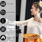8 Pieces 12 Inch Pizza Pans Bulk Stainless Steel Sets Round Bakeware Pizza Trays for Oven Kitchen Baking Home Restaurant Safe Sturdy Reusable Easy Clean