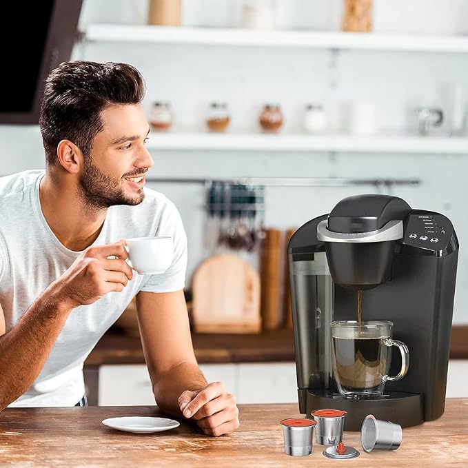 Reusable K Cups For Keurig Reusable Coffee Pods Compatible with 1.0 and 2.0 Keurig Single Cup Coffee Maker Stainless Steel K Cup,Non-BPA(1 pack)