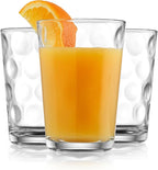 Home Essentials Drinking Glasses - Set of 10 - Juice Glass Small Cups, Premium Quality Cooler 7 Oz. Circular Glassware. Ideal for Water, Juice, Cocktails, and Iced Tea. Dishwasher Safe.