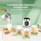 Maestri House Milk Frother, 21OZ Variable Temp and Froth Thickness Milk Frother and Steamer, Smart Touch Control Milk Warmer, Dishwasher Safe, Memory Function for Latte Cappuccino Hot Chocolate