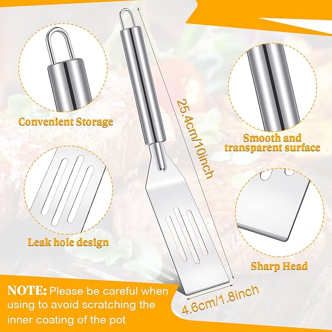 3 Pcs Small Spatula Thin Narrow Silicone Serving Spatula Kitchen Cooking Nonstick Stainless Steel Slotted Turner Pan Flipper for Egg Crepe Cake Fish Pancake Cookie