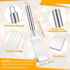 3 Pcs Small Spatula Thin Narrow Silicone Serving Spatula Kitchen Cooking Nonstick Stainless Steel Slotted Turner Pan Flipper for Egg Crepe Cake Fish Pancake Cookie