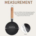Mini Egg Frying Pan, Cast Iron Omelette Pan Skillet with Wooden Handle, Mini Pre Seasoned Skillet, Nonstick Egg and Fry Cast Iron Pot for Indoor Outdoor Cooking(13x5cm / 5.1x2.0in)