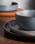 Famiware Mercury Dinnerware Sets with Mugs, Service for 4 (16 Pieces), Plates and Bowls Sets, Microwave and Dishwasher Safe Dishes Set, Multi-color