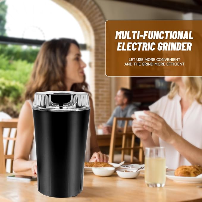 Electric Spice Grinder and Coffee Grinder with One-Touch Pulse Control, 150W Power for Efficient Grinding of Spices, Coffee, and Kitchen Ingredients