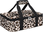 Insulated Casserole Carrier, Portable Casserole Carrier for Hot or Cold Food Lunch Tote Warmer or Cooler Bag, Lasagna Lunch Bag for Potluck Parties- Fits 9" x 13" Baking Dish-Leopard