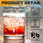 kunlisa Funny Whiskey Glasses, Sarcastic Gifts, Country Rural Humor 10 oz Drinking Rocks Glasses for Women Men Whisky Cocktail Scotch Bourbon Liquor