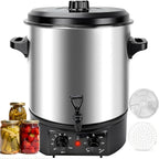 24.5QT Electric Water Bath Canner with Digital Timer & Adjustable Temperature Control | 304 Stainless Steel, Anti-Scald Handle, Overheat Alarm, Perfect for Canning, Slow Cooking, Preserving Foods