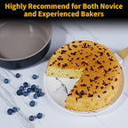 9.5 Inch Round Cake Pan Set of 2,Cast Aluminum Bakeware Ceramic Nonstick Oven and Dishwasher Safe(Black)