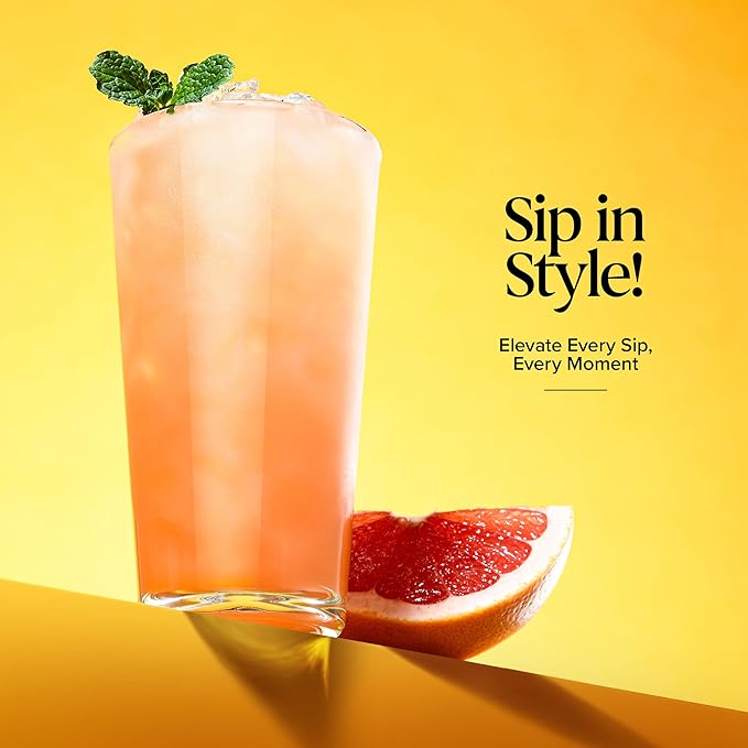 Drinking Glasses Set Of 10-17 OZ. Oversized Pint Beer Glasses, Highball Glass Cups, Juice, Cocktails, Wine, Iced Tea, Bar Glass. Dishwasher Safe.
