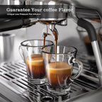 Kismile Espresso Coffee Machine with Grinder, 20 Bar Automatic Espresso Machine with Milk Frother Steam Wand, Removable Water Tank for Latte & Cappuccino(Silver)