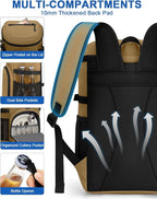 Cooler Backpack for Men Women Insulated Waterproof Backpack Cooler Leak Proof Cooler Bag Lightweight Lunch Backpack for Camping Beach Travel Picnic