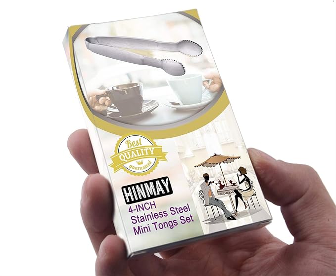 Sugar Tongs 4-Inch Mini Serving Tongs Stainless Steel Appetizer Tongs, Set of 4