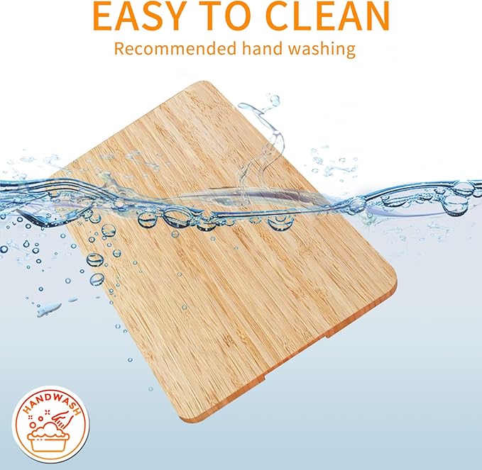 Bamboo Cutting Board for Breville BOV900BSS Smart Oven Air Fryer Pro, Countertop Convection Oven Accessories With Silicone Feet, Heat Resistance, Added Storage