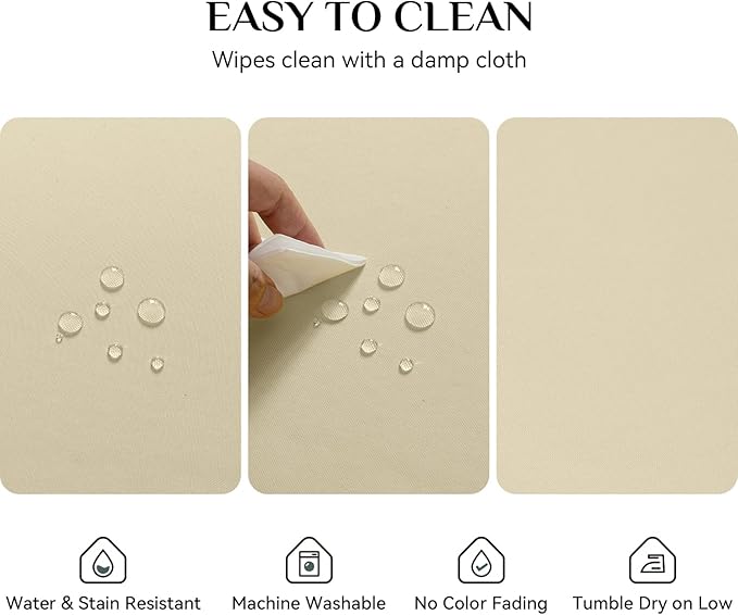 Softalker Rectangle Tablecloth, Waterproof & Stain Resistant Table Cloths Wrinkle Free Fabric Washable 210GSM Polyester Table Cover for Dining/Party/Outdoor - 60 x 102 inch,Khaki