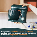 Kitchen in the Box Stand Mixer, 3.5QT Two Bowls Small Kitchen Electric Mixer, 10-Speed Portable Lightweight with Matte Finish, Egg Whisk, Dough Hook, Beater (Turquoise Green, 3.5QT)