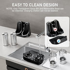 Electric Salt and Pepper Grinder Set with Easy-to-Carry Charging Base and LED Light, Automatic Salt and Pepper Grinder Set, USB Rechargeable, Adjustable Coarseness, Washable Container