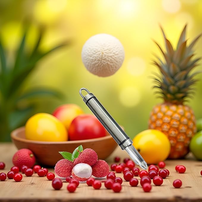 Longans Pears Corer,Stainless Steel Handheld Longan Corer,Portable Vegetable Core Remover,Cherry Core Removal Tool,Fruit And Peeler,Handheld For Lychee,Cherry,Corers and Pitters