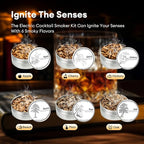 Whiskey Smoker Kit with 6 Wood Chips – Electric Cocktail Smoker Kit with Built-in Lighter & LED Light, Old Fashioned Bourbon Drink Smoking Kit Gifts for Men, Dad, Husband, Whiskey Lovers