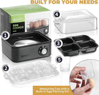 Annie & Mia Design Electric Egg Cooker, Stainless Steel 8 Egg Capacity egg boiler, 500W, Hard, Medium, Soft Boiled Egg Poacher, egg steamer, Multi-function, Knob Controled Auto Shut-Off Function