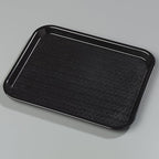 Carlisle FoodService Products Cafe Fast Food Cafeteria Tray with Patterned Surface for Cafeterias, Fast Food, And Dining Room, Plastic, 17.87 X 14 X 0.98 Inches, Black, (Pack of 12)