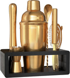 Highball & Chaser Cocktail Shaker Set: Bartender Kit for Home Bar Mixology Cocktail Bar Set Plus E-Book with 30 Recipes (Antique Gold)
