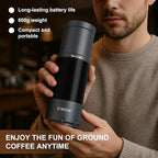 Portable Electric Coffee Grinder, Conical Burr Coffee Grinder – Dual Mode Manual & Electric Grinder Manual with Adjustable Grind Settings, Hand Bean Grinder for RV, Hiking, Office