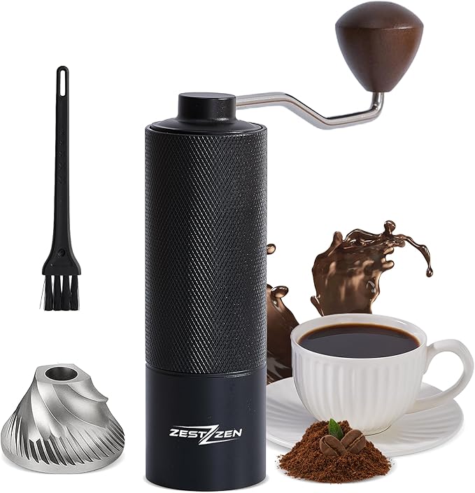 Manual Coffee Grinder – Portable Conical Burr Hand Grinder with Adjustable Settings & Double Bearings – Stainless Steel Coffee Mill for Espresso, French Press, Travel & Camping Gift