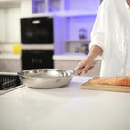 GIPFEL INTERNATIONAL - Tri Ply Stainless Steel Frying Pan Skillet Healthy Cookware - Fry Pans for Induction Gas Electric Stove & Oven Safe (10 inch)