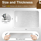 Titanium Cutting Board - 100% Pure Titanium Cutting Boards for Kitchen, Double Sided Medical-grade Cutting Mat for Easy to Clean, Ideal for Home & Outdoor Cooking (8" x 12" x 0.08")