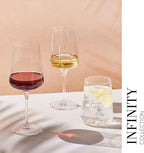 Krosno Red Wine Glasses | Elegant Design | Set of 6 | 16.9 oz | Infinity Collection | Ideal for Home, Restaurants and Receptions | Dishwasher Safe | Lead-Free Crystal Glass
