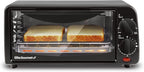 Elite Gourmet ETO236 Personal Compact 2 Slice Countertop Toaster Oven with 15 Minute Timer & Adjustable Temperature, Bake, Broil, & Toast, Black