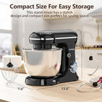 Electric Stand Mixer,10 Speeds Tilt-Head Food Mixer, 3-IN-1 Kitchen Mixer for Daily Cooks with Dishwasher-Safe 6.5 QT Bowl,Dough Hook, Beater, Whisk (Onyx Black)