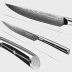 Sunnecko Kitchen Steak Knife 5 Inch Damascus Steak Knife VG-10 Japanese Steel, Non Serrated Steak Knives Full Tang