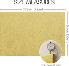 Romanstile Vinyl Placemats Set of 4-12 X 18 Inch - Heat Resistant Non-Slip Embossed Floral Place Mats 100% Waterproof Oilproof Wipeable Faux Leather Table Mats for Kitchen/Dining/Party, Yellow