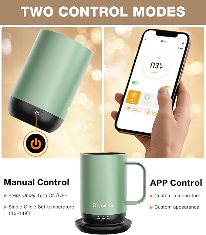 Self-Heating Coffee Mug T1, 16oz Rechargeable Heated Coffee Mug, Smart Coffee Warmer Mug with App-Controlled,Advanced Temperature-Controlled Heating Coffee Gifts for Women Men Coffee Lover