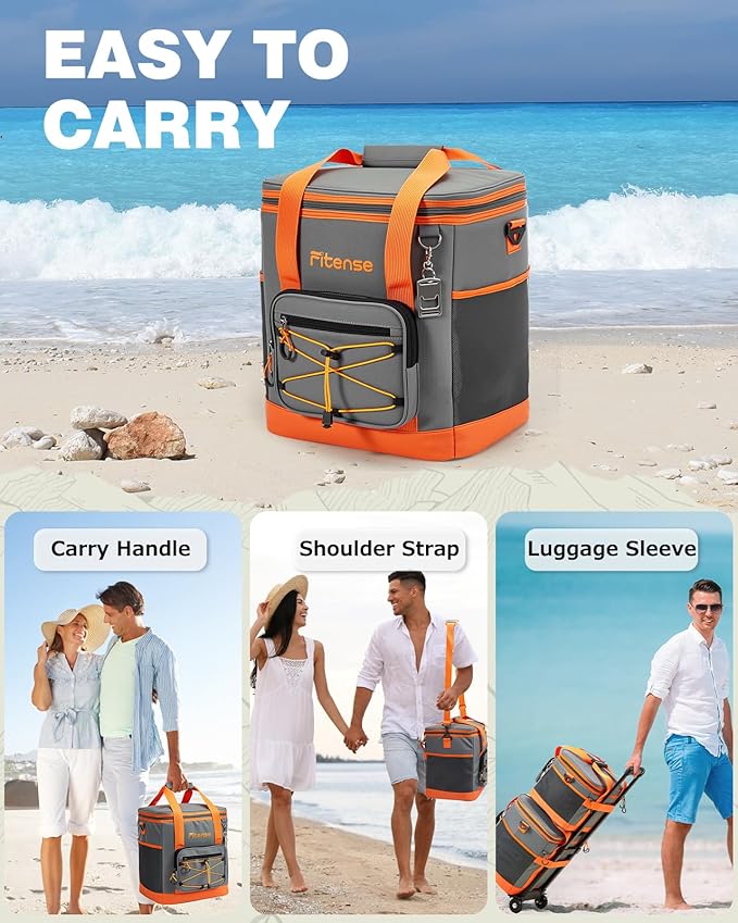 Soft Cooler Bag Insulated 20L/33L, 27/50 Cans Collapsible Camping Coolers 4-Layer Leakproof Portable Ice Chests for Beach, Travel, Picnic, Grocery, Kayaking